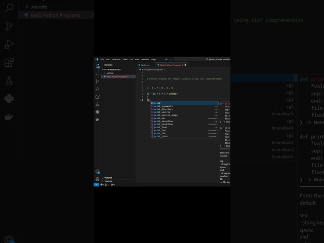 Python Program for Simple Interest using list comprehension