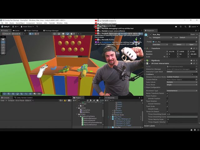 Finishing a VR balloon popping game