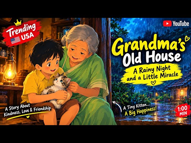 Tiny Kitten Knocked on Grandma’s Door… Ghibli style 🥺🐱❤️