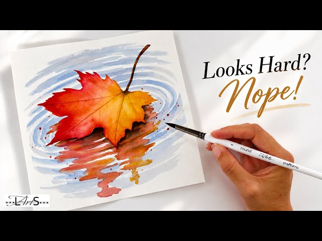 WOW! 🍁 3-Step Watercolor Leaf Trick Anyone Can Do!