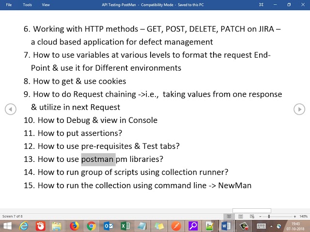 API Testing - PostMan Topics or Agenda for Discussion