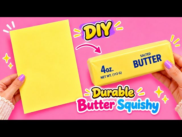How to make butter squishy with paper|DIY butter squishy|Origami butter squishy|Easy  butter squishy