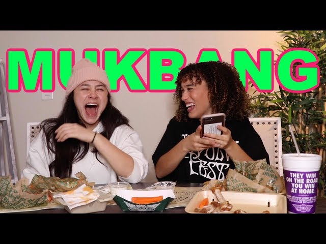 WINGSTOP MUKBANG WITH FRANNY! WE READ YOUR New Years RESOLUTIONS!