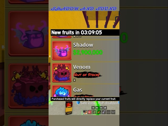 Shadow and sound fruit on stock #roblox #roblox