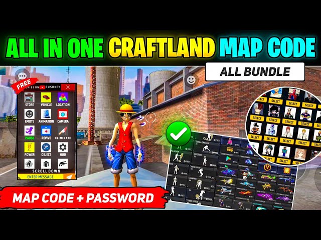 All In One Map Code || Craftland Map Code || Free Fire Craftland Map Code | Free Fire All In One Map