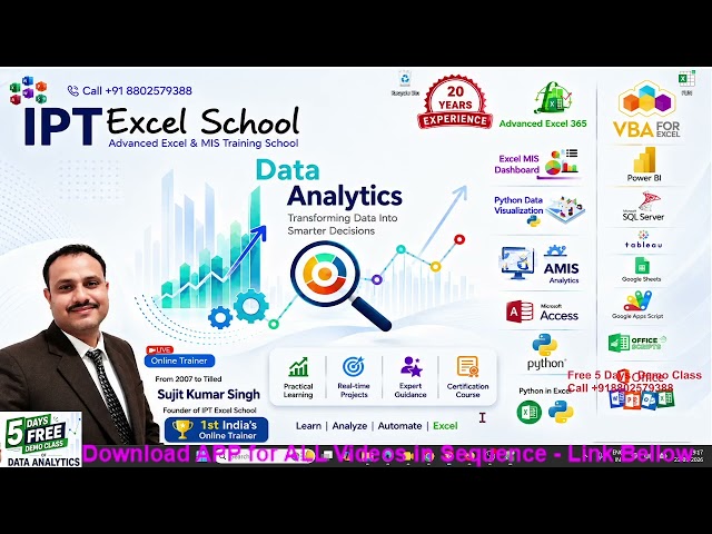 Advanced Excel + VBA Macros Course with Sujeet Sir
