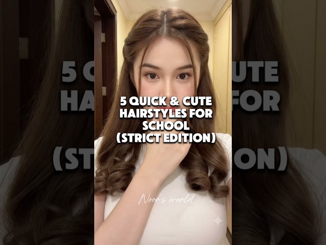 5 quick hairstyles for school part 1 #hairstyle #school #schoolhair #aestheic #quickhairstyle #yt