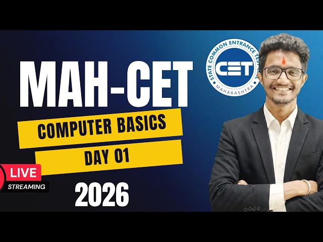 MAH-CET 2026 | Demo Lec 01 | Computer Basics | BHMCT BBA BCA BMS BBM LLB CET Full Batch