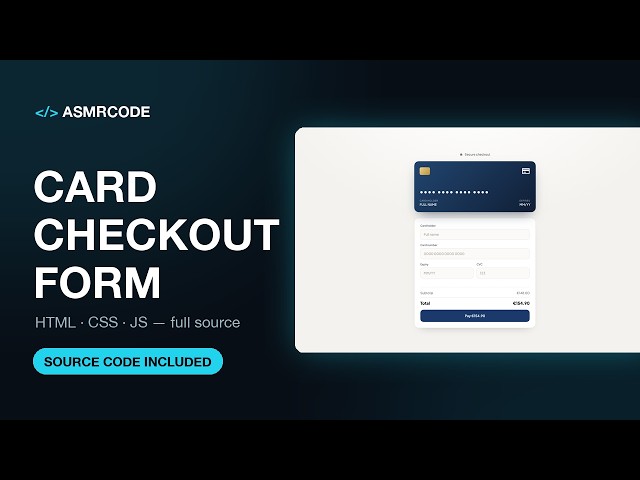 Building a Card Checkout Form — Coding ASMR | No Talking | Keyboard Sounds
