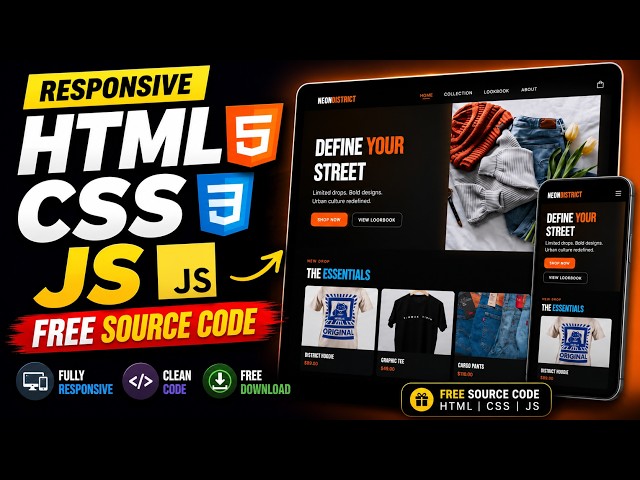 FREE Source Code 🔥 Responsive Streetwear Fashion Brand Website Using HTML CSS & JavaScript