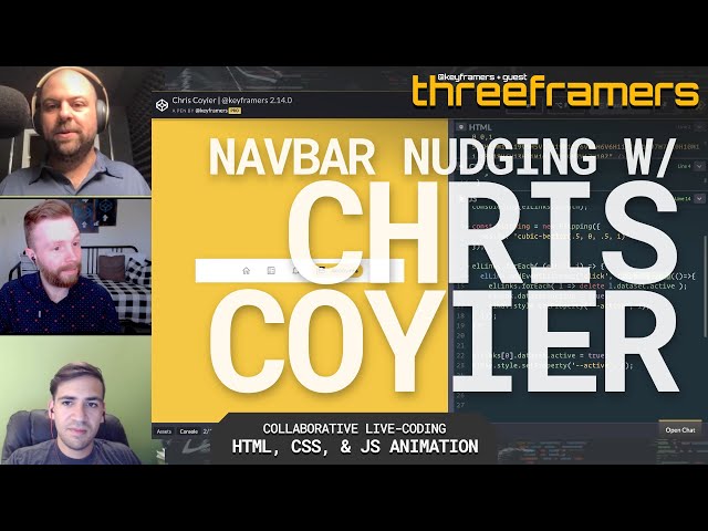 Navbar Nudging w/ Chris Coyier | THREEFRAMERS Collaborative Animation Tutorial |  @keyframers 2.14.0