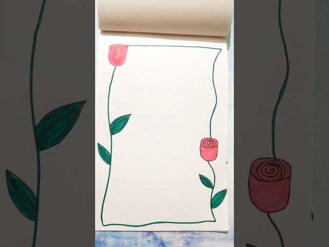 Easy Front Page Design Ideas for projects🌸 #shorts #youtubeshorts #frontpage #art  #pageborderdesign