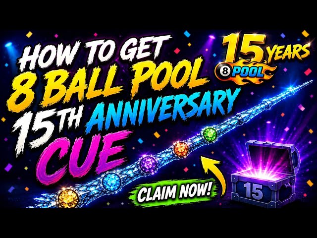 ​How to Get the 15th Anniversary Cue in 8 Ball Pool! Free Rewards Guide | #games @XJgaming8bp 