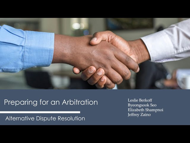 Preparing for an Arbitration