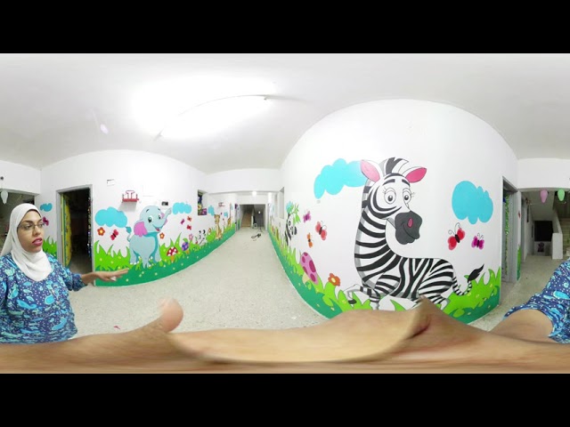 Draw a corridor from two sides in a school 360 VR