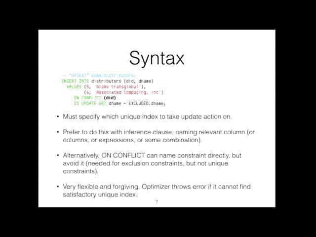 UPSERT Use Cases - Peter Geoghegan
