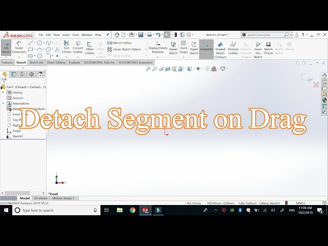 Detach Segment on Drag in Sketch Solidworks in Urdu / Hindi | Tutorial 30