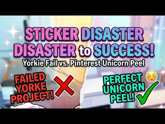 ​When Sticker Making Fails Yorkie Disaster to Perfect Pinterest Unicorns