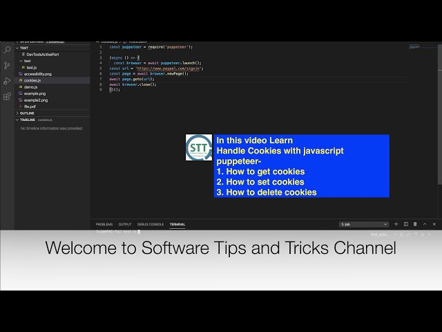 Automation Testing - How to automate cookies using puppeteer, javascript | Live code