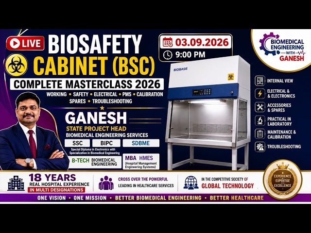 🔴 LIVE | Biosafety Cabinet Masterclass 2026 | Working, Safety, PMS, Calibration | 03.09.2026