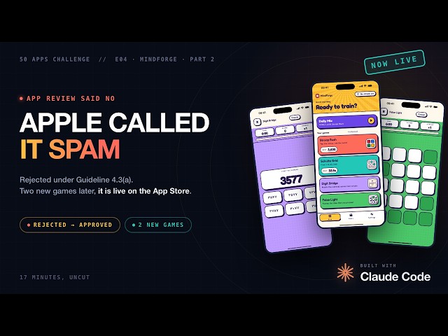 50 Apps Challenge | Claude Code Fixed a 4.3(a) App Store Rejection