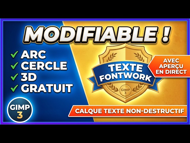 Finally, 100% EDITABLE and deformable text in GIMP 3! Fontwork plugin revolutionizes your text!