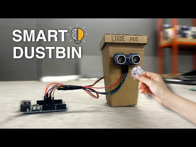DIY Mini Smart Dustbin Using Arduino | Automatic Lid Opens on Hand Detection!🗑✨