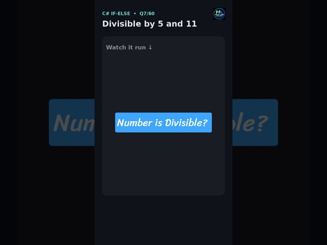Check if a Number is Divisible by Both 5 and 11 in C# #csharp