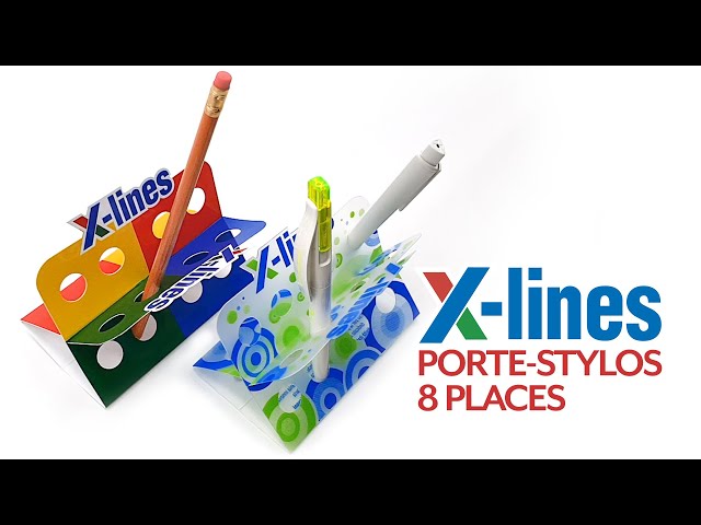 Porte-stylos personnalisé X-LINES. Rappels de marque de bureau. Production directe Proramillenote