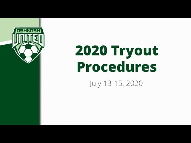 Tryout Process 2020
