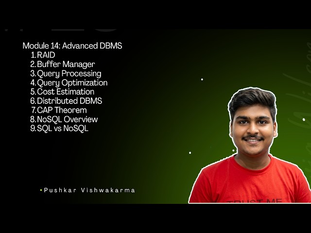 DBMS Day 15 | Advanced DBMS | Query Optimization, CAP Theorem, Distributed DBMS & NoSQL 🚀