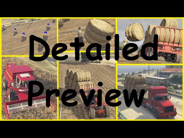 Farmer Similator Job ESX,QB Fivem, harvesting crops , stacking bales on truck&baletrailer, delivery