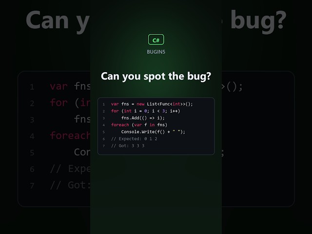 3 C# snippets, 3 hidden bugs. Can you spot them? 🐛 #coding
