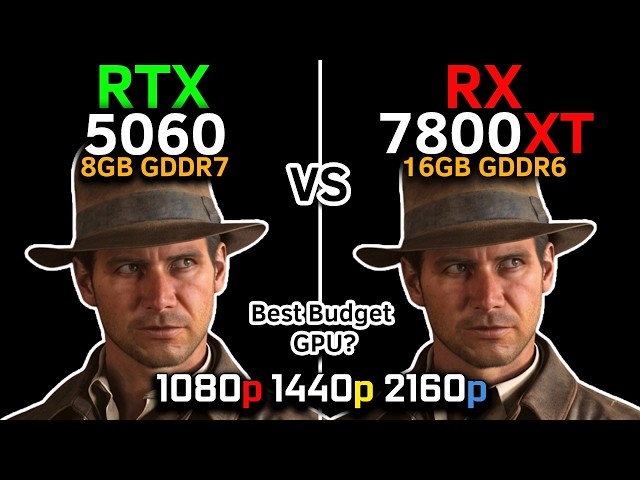 RTX 5060 vs RX 7800 XT | Test in 14 Games | DLSS 4 vs FSR 4.1 | Best Budget GPU? | 1080p, 1440p, 4K