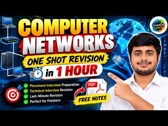Computer Networks One Shot Revision in 1 Hour ⚡ | Placement Interview Preparation | Free Notes