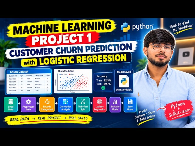 Customer Churn Prediction using Logistic Regression | End-to-End ML Project | Python
