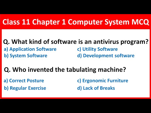 Class 11th Computer Science Chapter 1 Computer System MCQ Questions and Answers | Vision Academy