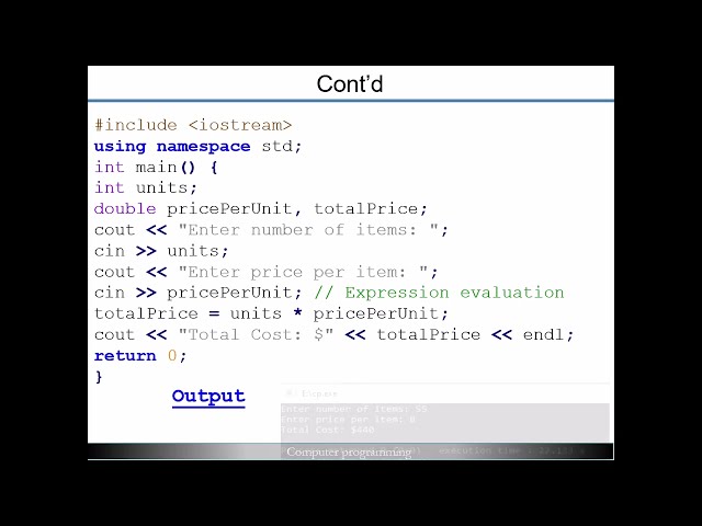 Computer Programming I