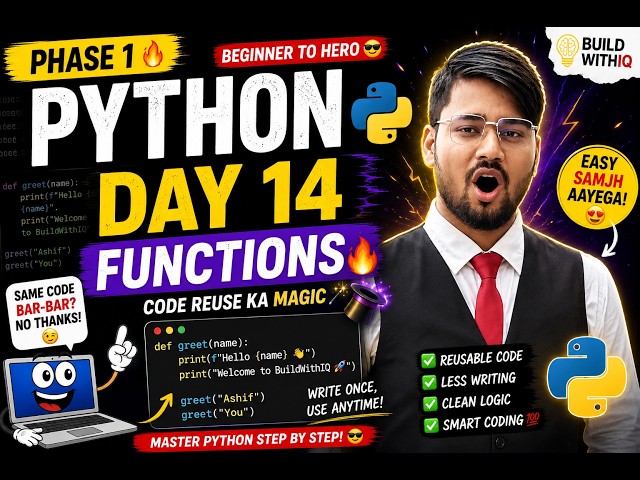 Python Functions 🔥 Explained in 10 Minutes | Write Once, Use Anywhere! 😱 | Day 14