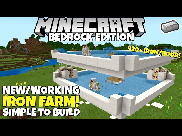 Minecraft Bedrock: IRON FARM! Simple/Working! 420+ Iron/Hour! 1.21 Update Tutorial