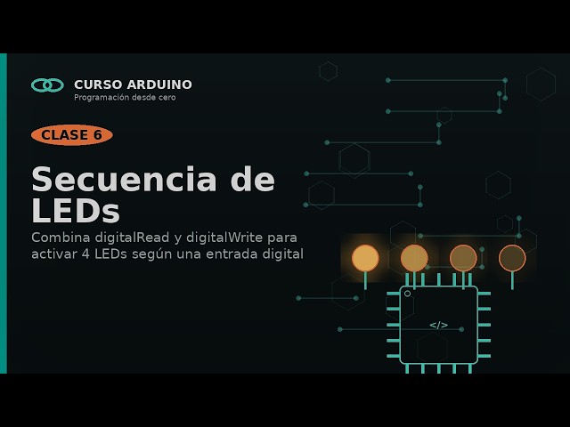 LED Sequence Controlled by a Digital Input in Arduino | Arduino Course #6