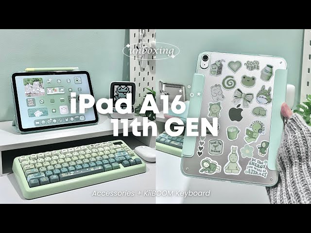 iPad 11th gen unboxing (A16) 2026 🌱 accessories, apple pencil USB-C, aesthetic customization