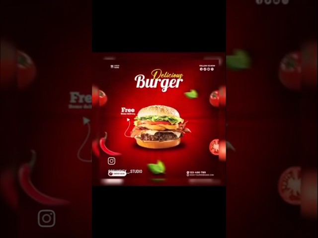 Delicious Burger Banner Design in Photoshop 🍔 | Food Poster Tutorial    #bannerdesign #burger
