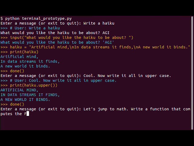 HALLM: An Agent that Observes and Acts through a Python Terminal