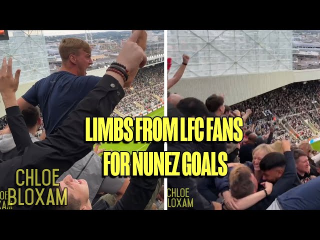 ABSOLUTE LIMBS FROM LIVERPOOL FANS FOR DARWIN NUNEZ’S GOALS AGAINST NEWCASTLE | VIEW FROM AWAY FANS