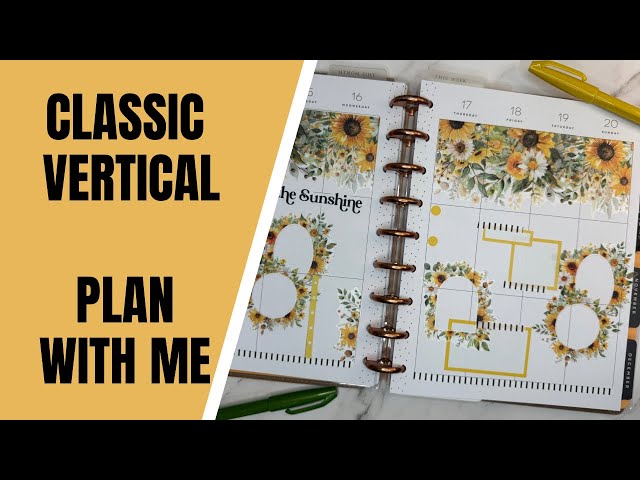 Happy Planner Classic Vertical Creative | Plan with Me | Sep 14 - 20 | @liveloveposh Yellow Florals