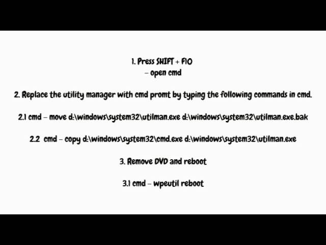 How to reset a windows 10 Password
