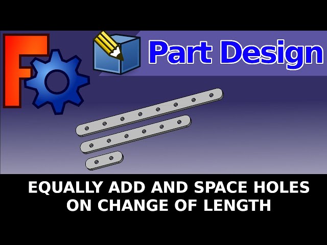 FreeCAD: Automatically add evenly spaced holes depending on length using Part Design Linear Pattern
