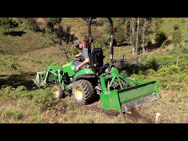 Build a MOUNTAIN ROAD from Scratch with Subcompact Tractor. IS TIM A BOX BLADE CONVERT??