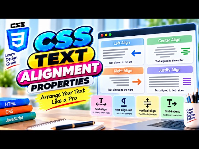 CSS Text Alignment Properties आसान भाषा में | Left, Right, Center और Justify | CSS Tutorial